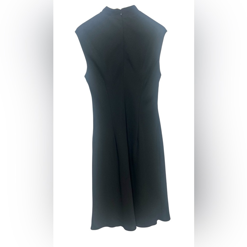 Vintage Evan Picone Black & White Cheongsam Midi Dress Cap Sleeve Size 16 Y2K - Picture 6 of 10